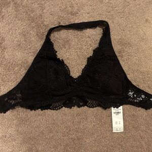 Abercrombie Black Lace halter Bralette
